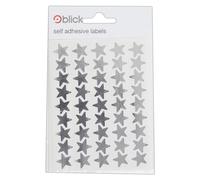 Blick Etiquetas, plata metálica, pegatinas autoadhesivas, estrellas, 14 mm, 135 etiquetas, para el hogar, oficina, familia, escuela, calendario de vacaciones, planificador, tabla de recompensas,