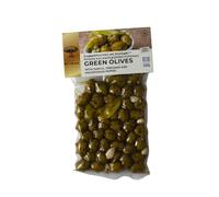 Blikas Aceitunas Verdes Griegas con Orégano, Ajo y Guindilla Verde - Aceitunas Enteras en Salmuera, Receta Griega - Pack 2 x 250 g (500 g)