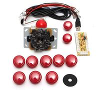 BliliDIY Dual Players Red Game Juego De Consola De Juegos DIY Arcade Kits De Piezas De Repuesto Codificadores USB para Pc Joysticks Y Botones Dobles