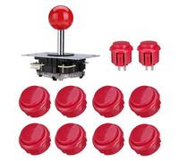 BliliDIY Negro Azul Rojo Arcade Joystick 27Mm 32Mm Controlador De Juego De Botón Kit De Bricolaje - Rojo