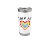 Blind Inspirational quote Kindness I See With My Heart Vaso térmico de acero inoxidable de doble pared