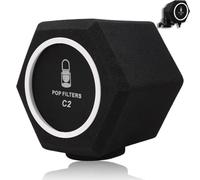 Blindaje de aislamiento de filtro pop C2, bola de aislamiento de micrófono de espuma absorbente de sonido para grabar, cantar, podcasts, transmisión en vivo