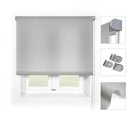 Blindecor Ara Premium | Estor liso translúcido de mayor calidad - Gris plata, 80 x 190 cm (Ancho por Alto). Tamaño de la Tela 77 x 185 cm . Estores para ventanas