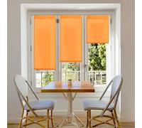 Blindecor Aure | Estor enrollable Easyfix translúcido liso - Naranja, 37 x 180 cm (ancho por alto) | Tamaño de la Tela 34 x 175 cm | Estores sin herramientas para ventanas