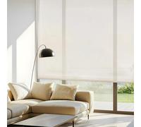 Blindecor Belmont estor enrollable tejido translúcido brillante - Beige, 80 x 180 cm (Ancho por Alto). Tamaño de la Tela 77 x 175 cm. Estores para ventanas