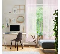 Blindecor | Cortina Visillo Semitranslúcida | Fácil Colocación con Ollaos Metálicos | Medidas de 140x260 cm | Cortina Moderna para Salón y Dormitorio | Modelo Loto | Color Rosa