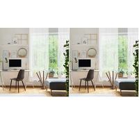 Blindecor | Cortina Visillo Semitranslúcida | Fácil Colocación con Ollaos Metálicos | Medidas de 140x260 cm | Cortina Moderna para Salón y Dormitorio | Modelo Loto | Color Blanco (Paquete de 2)