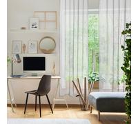 Blindecor | Cortina Visillo Semitranslúcida | Fácil Colocación con Ollaos Metálicos | Medidas de 140x260 cm | Cortina Moderna para Salón y Dormitorio | Modelo Loto | Color Antracita