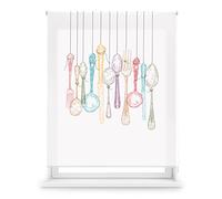 Blindecor Digital Cocina | Estor Enrollable Translúcido con Estampado Impresión Digital | Modelo Cutlery | 130 x 180 cm (Ancho por Alto) Tamaño de la Tela 127 x 175 cm | Estores para Ventanas