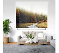 Blindecor Digital | Estor Enrollable Translúcido Estampado |Familia Paisaje| Modelo P-BOSQUENIEBLA | 110 x 180 cm (Ancho por Alto) Tamaño de la Tela 106 x 175 cm | Estores para Ventanas