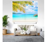 Blindecor Digital | Estor Enrollable Translúcido Estampado |Familia Paisaje| Modelo P-Caribean | 130 x 180 cm (Ancho por Alto) Tamaño de la Tela 126 x 175 cm | Estores para Ventanas