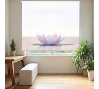 Blindecor Digital | Estor Enrollable Translúcido Estampado |Familia Zen| Modelo F-LOTUSCALM | 130 x 180 cm (Ancho por Alto) Tamaño de la Tela 126 x 175 cm | Estores para Ventanas