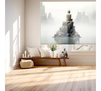 Blindecor Digital | Estor Enrollable Translúcido Estampado |Familia Zen| Modelo F-MEDITACIÓN | 130 x 180 cm (Ancho por Alto) Tamaño de la Tela 126 x 175 cm | Estores para Ventanas