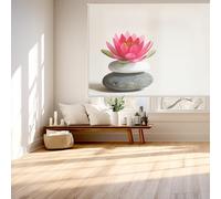 Blindecor Digital | Estor Enrollable Translúcido Estampado |Familia Zen| Modelo F-REDFLOW | 110 x 180 cm (Ancho por Alto) Tamaño de la Tela 106 x 175 cm | Estores para Ventanas