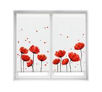 Blindecor Duo Relax | Pack 2 Estores Enrollables Opacos Sin Taladrar Easy Fix Impresión Digital | Modelo Amapola | 80 x 150 cm (ancho por alto) Tamaño de la Tela 77 x 145 cm