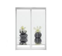 Blindecor Duo Relax | Pack 2 Estores Enrollables Translúcido Sin Taladrar Easy Fix Impresión Digital | Modelo Orquídea | 55 x 150 cm (ancho por alto) Tamaño de la Tela 52 x 145 cm