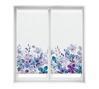 Blindecor Duo Relax | Pack 2 Estores Enrollables Translúcidos Sin Taladrar Easy Fix Impresión Digital | Modelo Violet Garden | 60 x 150 cm (ancho por alto) Tamaño de la Tela 57 x 145 cm