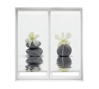 Blindecor Duo Relax | Pack 2 Estores Enrollables Translúcidos Sin Taladrar Easy Fix Impresión Digital | Modelo Orquídea | 60 x 150 cm (ancho por alto) Tamaño de la Tela 57 x 145 cm