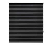 Blindecor | Estor Enrollable Noche y Día a Medida | Doble Capa | Color Negro | 80 x 250 cm (Ancho por Alto) Tamaño de la Tela 77 x 245 cm | Estores para Ventanas