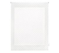 Blindecor Estor Enrollable, Tela, Blanco con motas Beige, 150 x 180 cm
