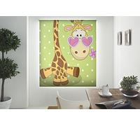 Blindecor Estor Enrollable translucido Estampado Digital Baby, Poliéster, Girafa Love, 130X180