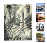 Blindecor Estor Enrollable Translucido Estampado Digital Urban, America, 130 x 180 cm