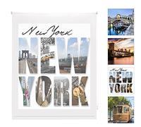 Blindecor Estor Enrollable Translucido Estampado Digital Urban, Ny, 130 x 180 cm