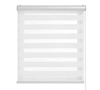 BLINDECOR | Estores Enrollables Noche y Día | Galería Metálica | Fácil Instalación a Pared y Techo | Modelo Luxury Basic | Color Blanco | Medidas 90x180 cm