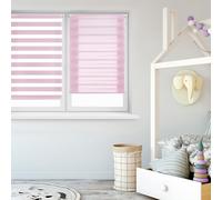 Blindecor Indus SIN HERRAMIENTAS | Estor Enrollable Sin Taladrar de Doble Capa | Color Rosa 62 x 180 cm (ancho x largo) | Tamaño de la Tela 59 x 175 cm