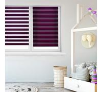 Blindecor Indus SIN HERRAMIENTAS | Estor Enrollable Sin Taladrar de Doble Capa | Color Violeta 92 x 180 cm (ancho x largo) | Tamaño de la Tela 89 x 175 cm