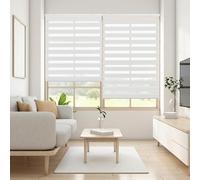 Blindecor Lira estor enrollable noche y día, color Blanco roto, estor de 180 x 250 cm (ancho x alto). Tamaño de la tela 177 x 245 cm. Estores noche y dia elegantes