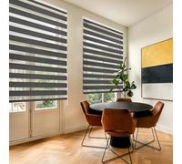 Blindecor Lira estor enrollable noche y día, color Gris Antracita, estor de 80 x 180 cm (ancho x alto). Tamaño de la tela 77 x 175 cm. Estores noche y dia elegantes