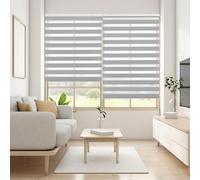 Blindecor Lira estor enrollable noche y día, color Gris plata, estor de 140 x 180 cm (ancho x alto). Tamaño de la tela 137 x 175 cm. Estores noche y dia elegantes