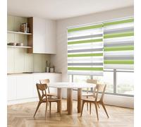 Blindecor Lira estor enrollable noche y día, tricolor gris, pistacho, blanco, 160 x 180 cm (ancho x alto). Tamaño de la Tela 157 x 175 cm. Estores noche y dia elegantes