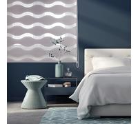 Blindecor Lira Ondas Estor Enrollable Noche y Día, Color Gris Plata, Estor de 80 x 180 cm (Ancho x Alto). Tamaño de la Tela 77 x 175 cm. Estores Ondas Noche y Dia Elegantes