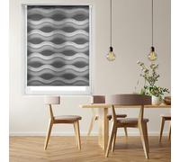 Blindecor Luna. Estor enrollable de doble capa ondulado, Noche y Día. Antracita, 92X150 cm (ancho x largo). Tamaño de la tela 89X145 cm (ancho x largo)