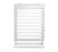 Blindecor Vela estor enrollable noche y día premium con galería | Blanco roto, estor de 180 x 180 cm (ancho x alto) | Tamaño de la tela 177 x 175 cm | Estor noche y día elegante