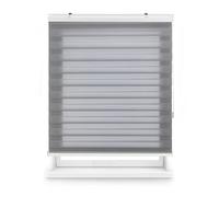 Blindecor Vela estor enrollable noche y día premium con galería | Gris plata, estor de 120 x 180 cm (ancho x alto) | Tamaño de la tela 117 x 175 cm | Estor noche y día elegante