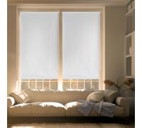 Blindecor Zeus Estor enrollable Easyfix opaco liso - Blanco roto, 52 x 180 cm (Ancho por Alto). Tamaño de la Tela 49 x 175 cm. Estores sin herramientas blackout