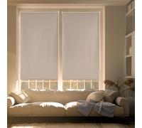 Blindecor Zeus Estor enrollable Easyfix opaco liso - Marrón claro, 52 x 180 cm (Ancho por Alto). Tamaño de la Tela 49 x 175 cm. Estores sin herramientas blackout