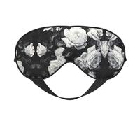 Blinder para dormir con diseño de rosa negra y blanca, bloqueo de luz, para hombres y mujeres, turnos de trabajo, viajes
