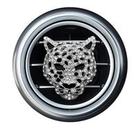 Bling - Ambientador para coche, diseño de leopardo con diamantes de imitación, bonito difusor de fragancia para coche, decoración de salpicadero de aromaterapia, clip de ventilación de coche, fácil de