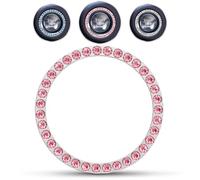 Bling Car Decor Emblema de anillo con diamantes de imitación de cristal, accesorios brillantes para coche para botón de encendido del motor y perillas, brillo para interior del coche, regalo único