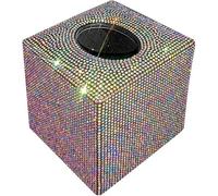 Bling Crystal Rhinestone Tissue Box Cover, Square Glitter Facial Napkin Dispenser for Bathroom Vanity Dresser(Diamond Tissue Box a)