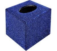 Bling Crystal Rhinestone Tissue Box Cover, Square Glitter Facial Napkin Dispenser for Bathroom Vanity Dresser(Diamond Tissue Box C)