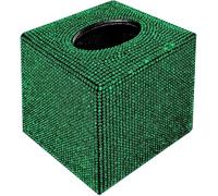 Bling Crystal Rhinestone Tissue Box Cover, Square Glitter Facial Napkin Dispenser for Bathroom Vanity Dresser(Diamond Tissue Box E)