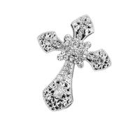 Bling Diamond Cross Car Air Vent Clip - Metal 7x5.5cm Universal Fit Fragrance Holder - Jesus Ornament For Dashboard AC Outlet - Aromatherapy Tablet Dispenser