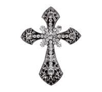 Bling Diamond Cross Car Air Vent Clip - Metal 7x5.5cm Universal Fit Fragrance Holder - Jesus Ornament For Dashboard AC Outlet - Aromatherapy Tablet Dispenser
