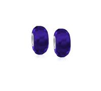 Bling Jewelry Abalorio translúcido de cristal facetado de Murano de color sólido para mujeres y adolescentes, núcleo de plata de ley 925, más colores, talla única, Vidrio, Sin piedra preciosa