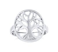Bling Jewelry Anillo de Árbol de la Vida de Deseos Familiar Celta de Círculo Abierto Redondo para Mujeres y Adolescentes de Plata de Ley 925